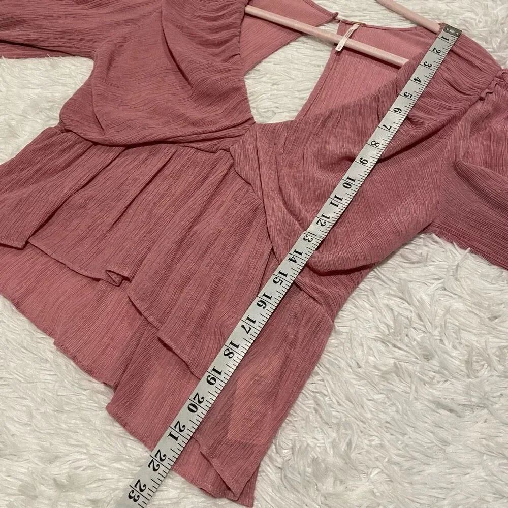 Free People Daia Blouse in Mountain Flower Pink Small